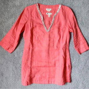 MALVIN linen tunic pink